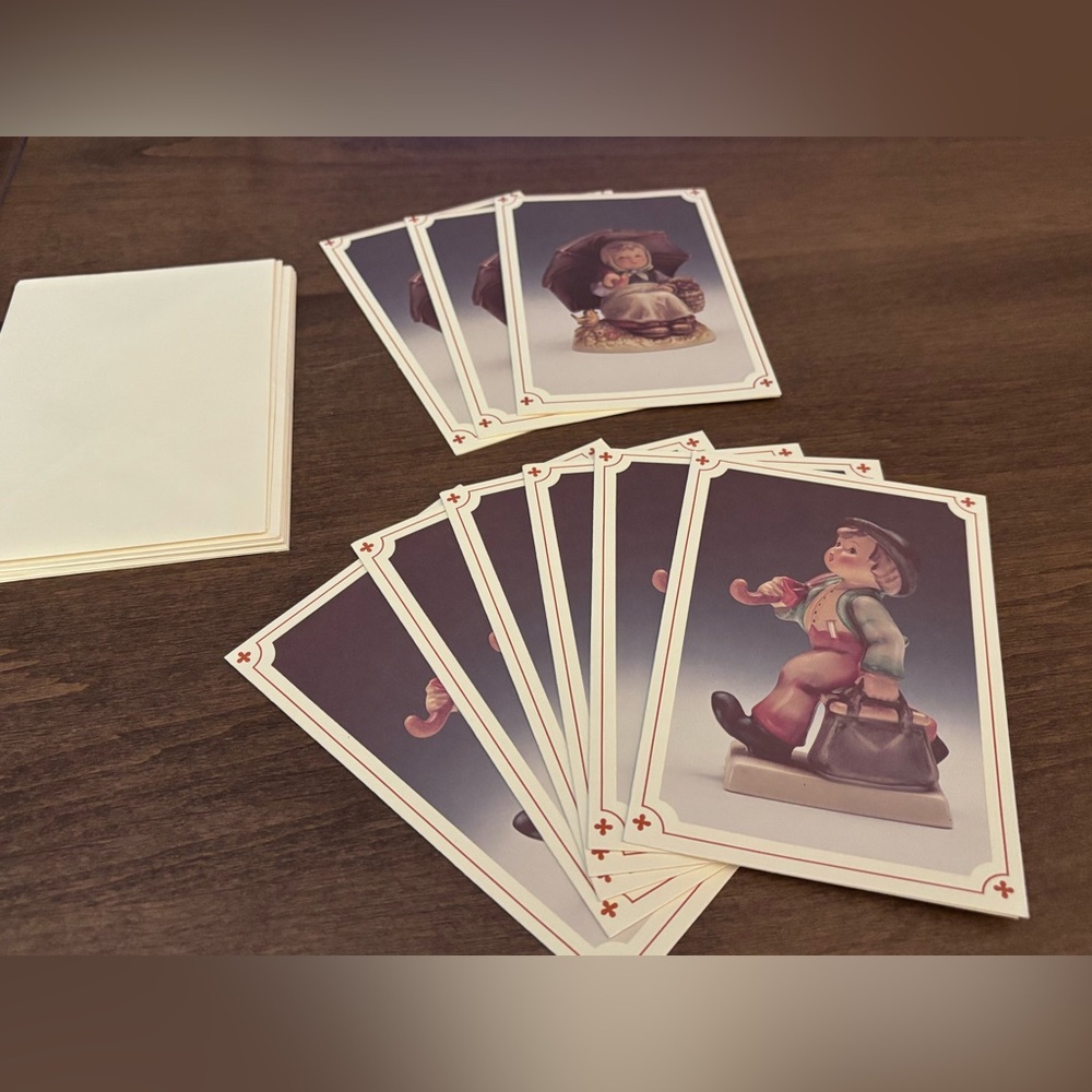 MJ Hummel Blank Notecards and envelopes. Dated 1992.